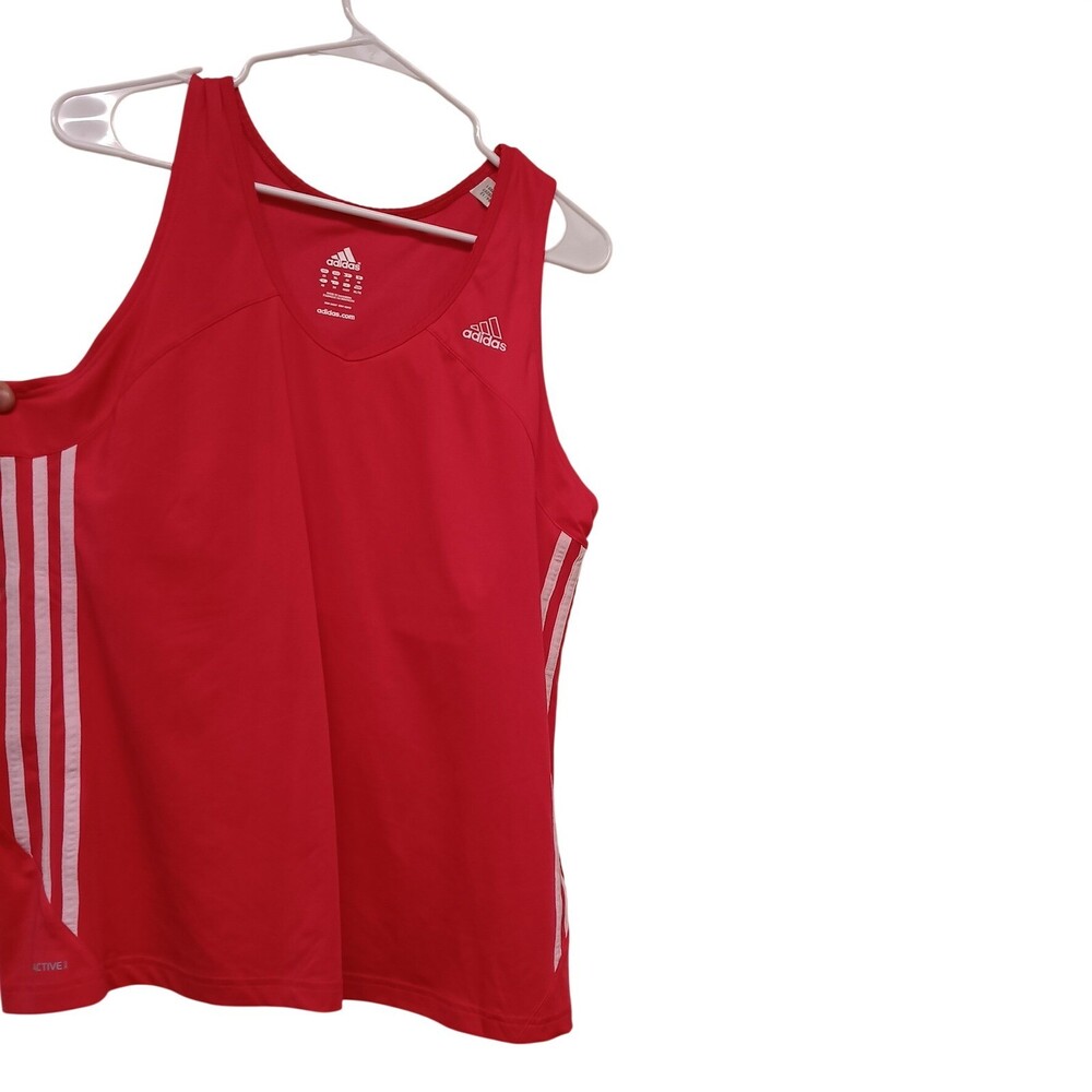 Adidas Women's Red V Neck Sleeveless Performance Active Tank Top Size XL - Picture 5 of 9
